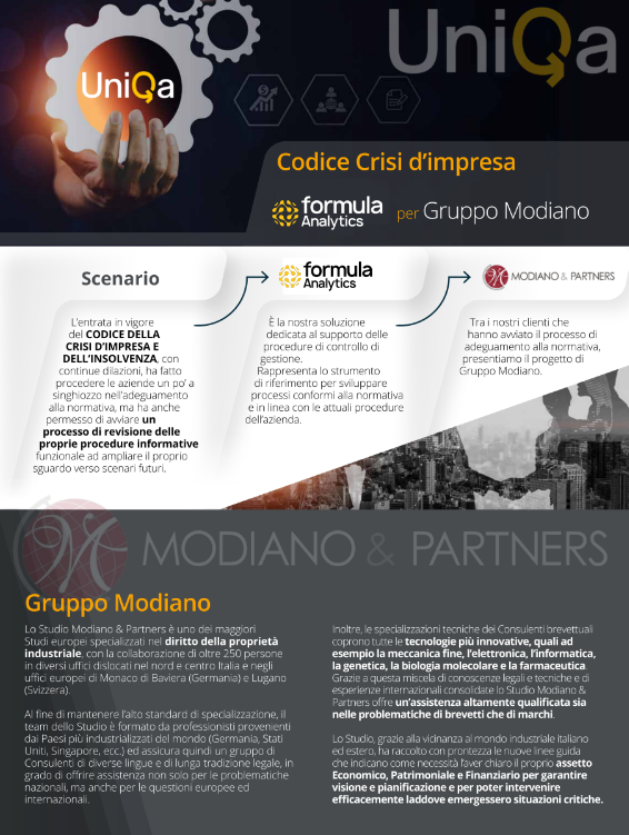 Codice crisi d'impresa - Gruppo Modiano